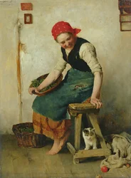 Jeune fille avec un chat, 1884